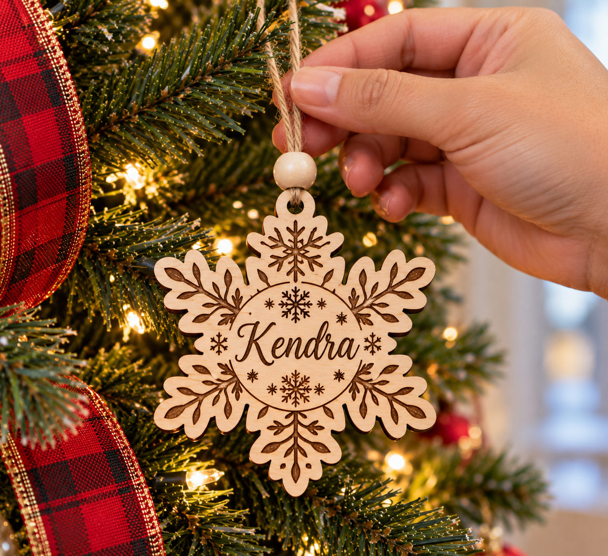 Personalized Laser Engraved Wooden Christmas Ornaments
