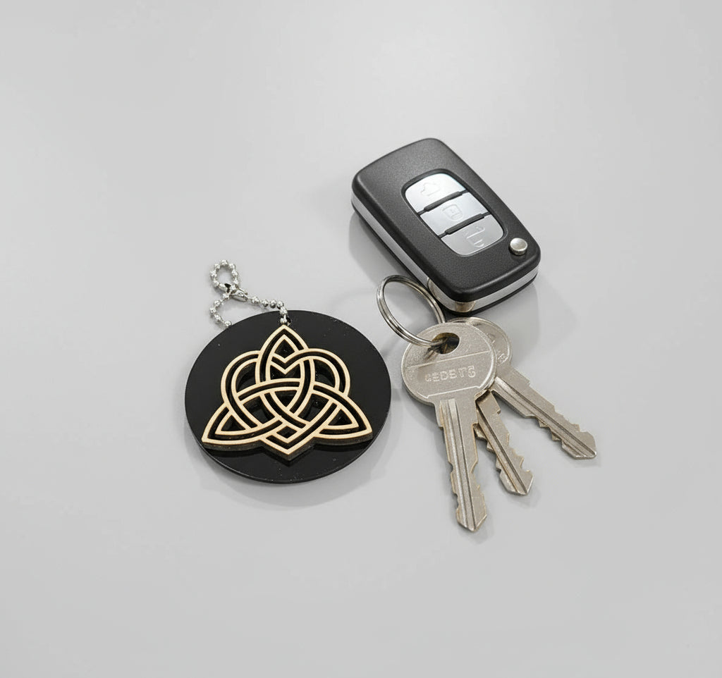 Trinity Celtic Heart Knot Keychain
