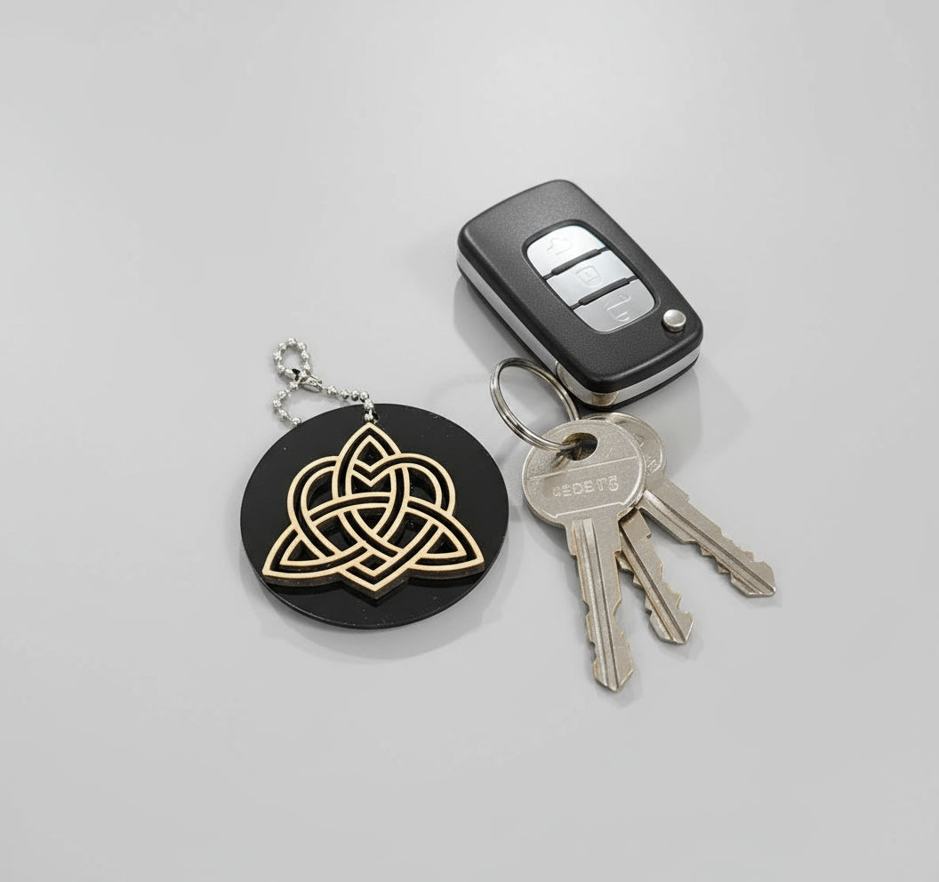 Trinity Celtic Heart Knot Keychain