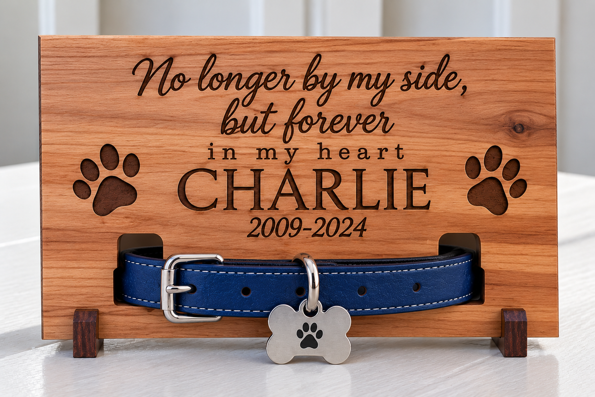 Personalized Pet Memorial Collar Display