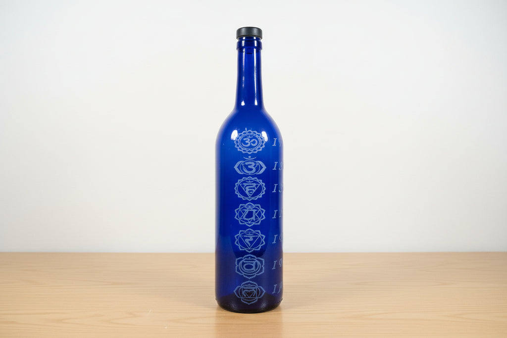 Chakra Cobalt Blue Glass Bottle