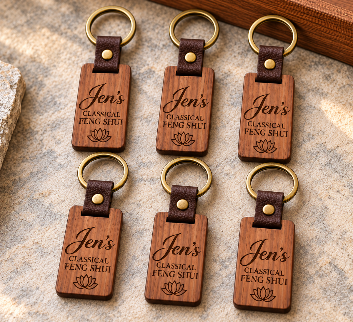 Custom Engraved Walnut Keychains – Business Promotional Gifts