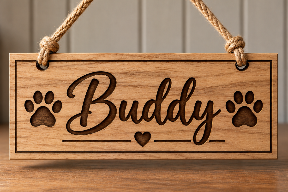 Personalized Wooden Dog Name Sign