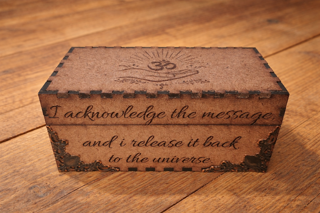 Wooden Smudge Box with Engraved Affirmation