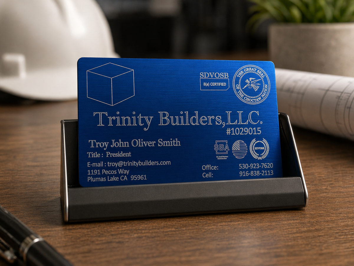 Custom Laser Engraved Anodized Aluminum Business Cards