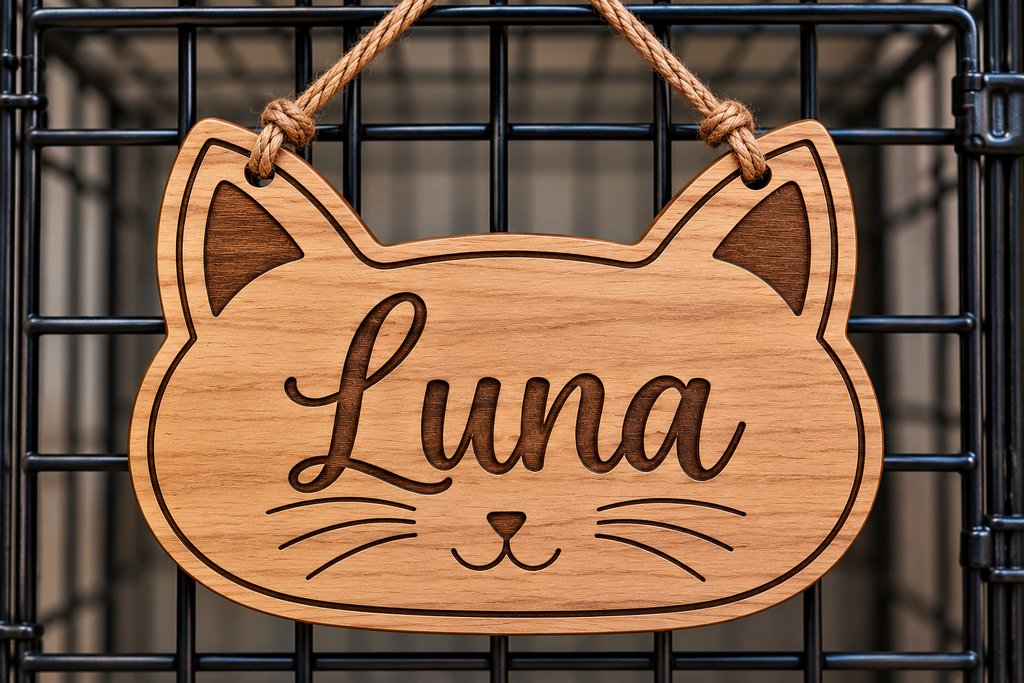 Personalized Wooden Cat Name Sign