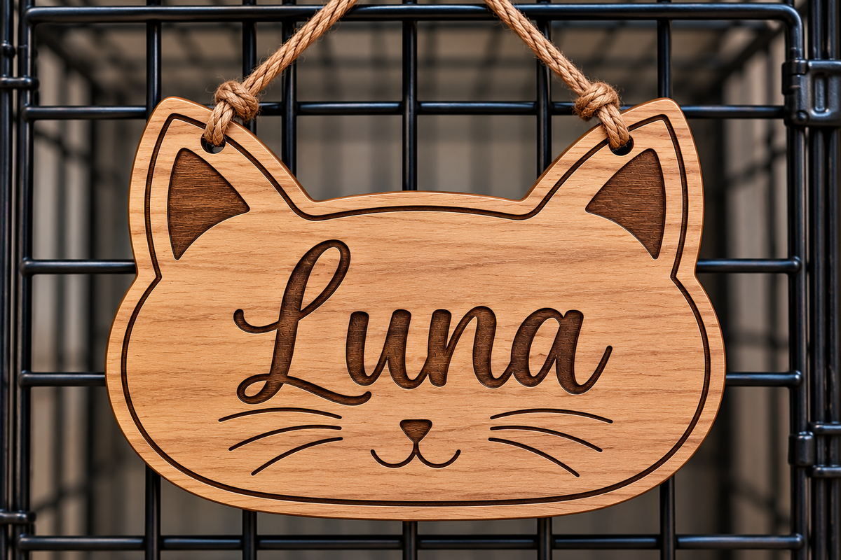 Personalized Wooden Cat Name Sign