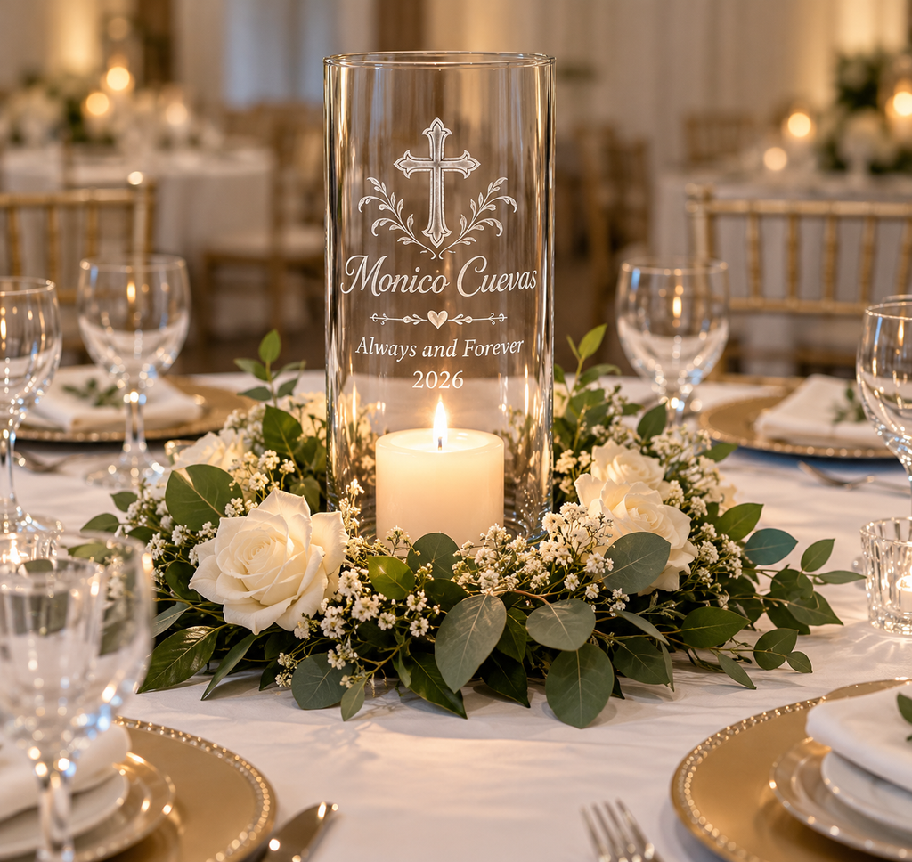 Personalized Memorial Glass Candle Holders