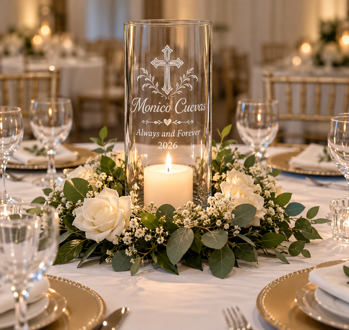 Personalized Memorial Glass Candle Holders