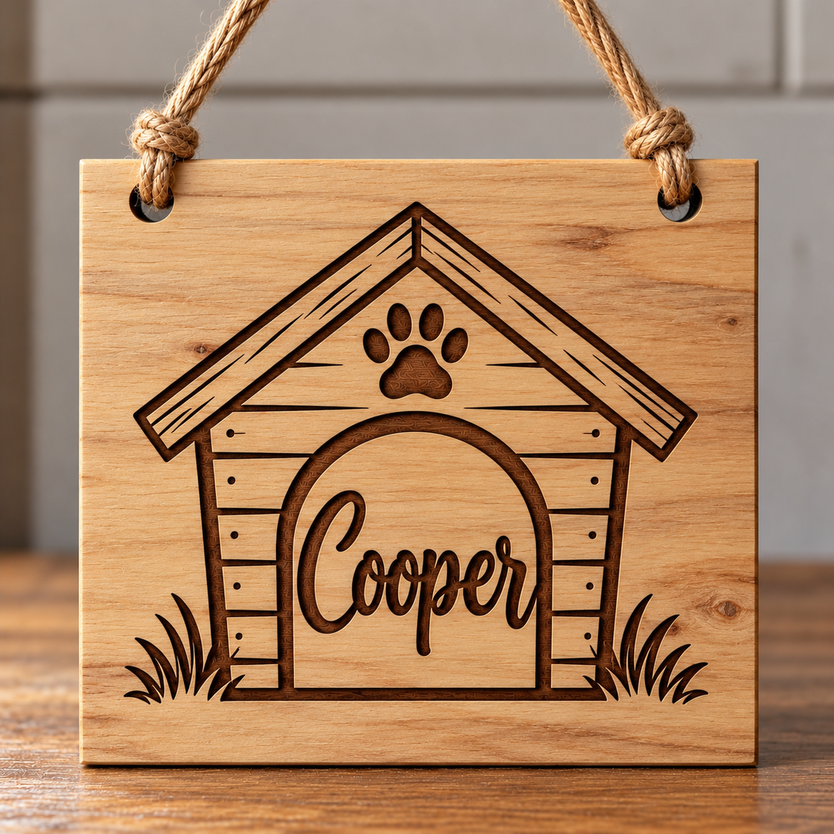 Personalized Wooden Dog Name Sign