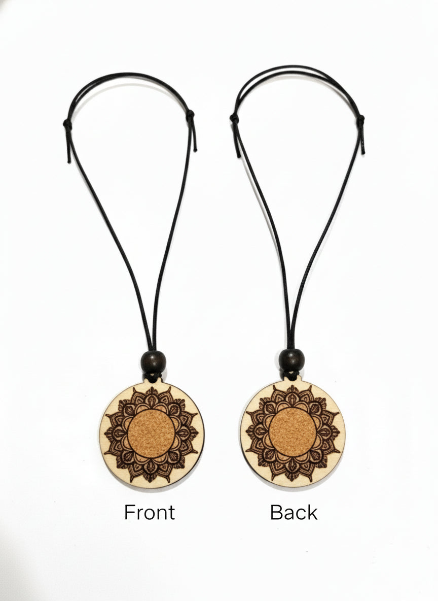 Mandala Car Charm - Laser Engraved